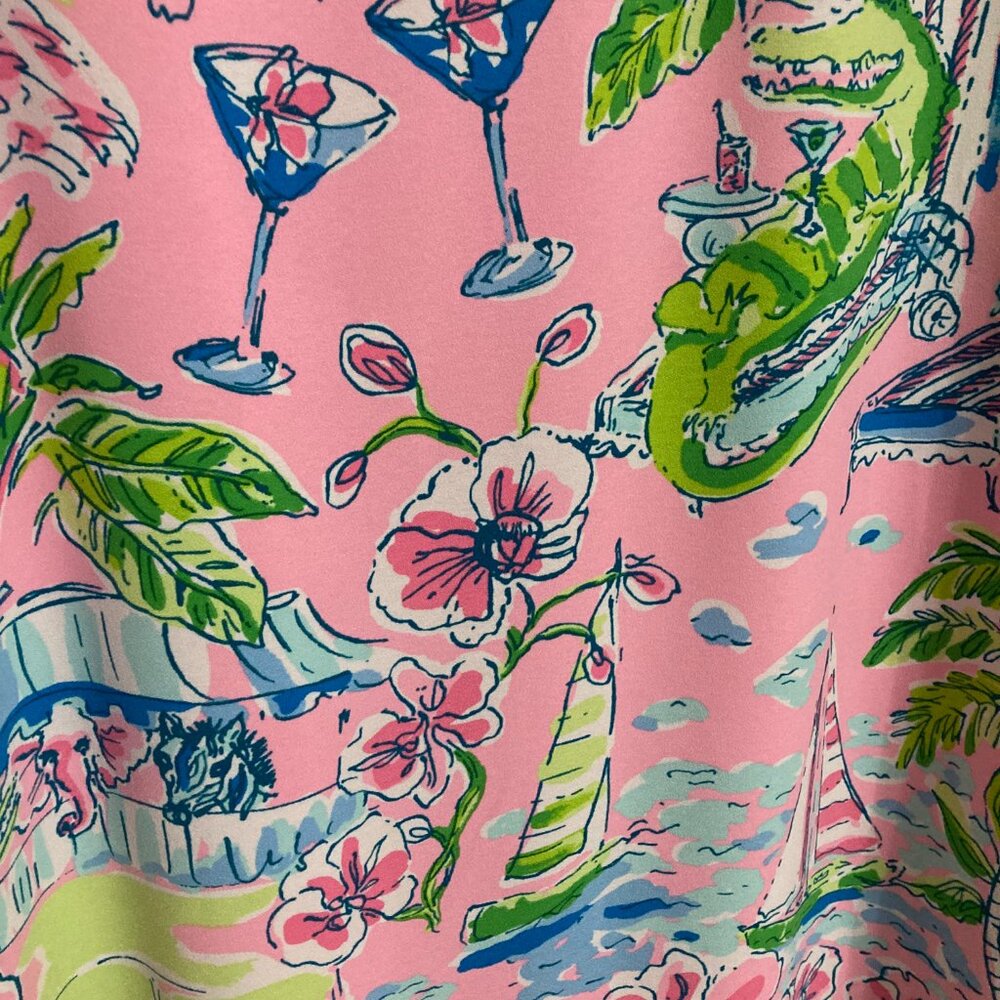 Lilly Pulitzer Ocleppo V-Neck Maxi Caftan Size 10 in Conch Shell Pink Sunny Dee - Picture 8 of 11